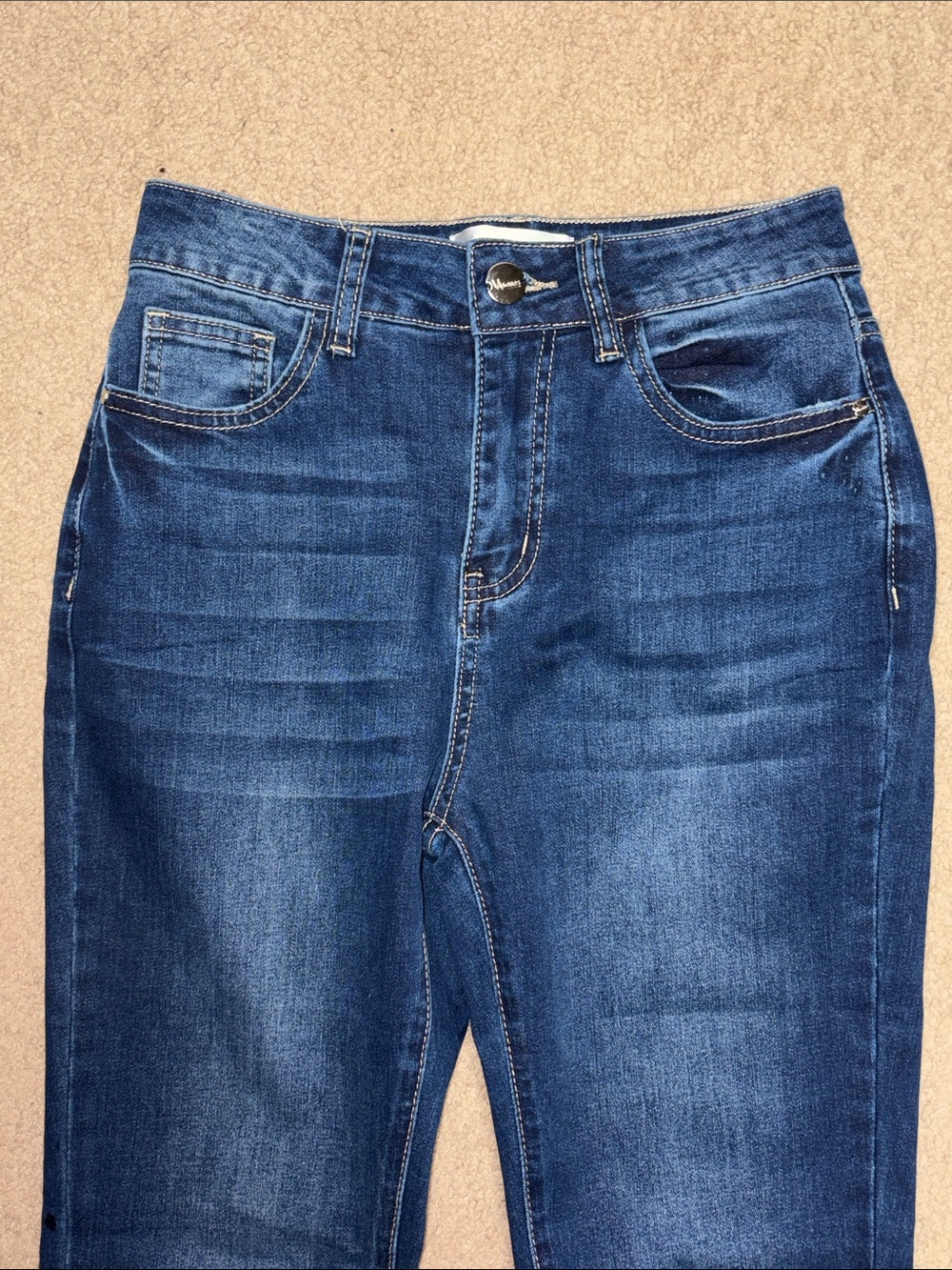 Women's Skinny Jeans in Dark Blue Wash - Sleek Slim Style - Picture 2 of 13